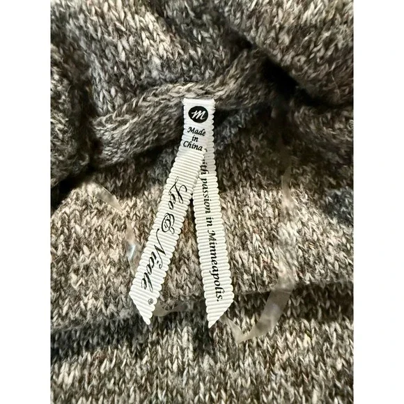 Leo & Nicole Womens Gray Cowl Neck Long Sleeve Knit Pullover Sweater - Picture 10 of 11